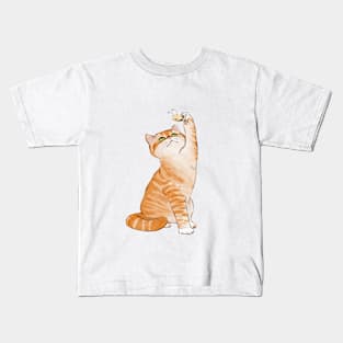 Cute Kitty playing with a Bee Kids T-Shirt